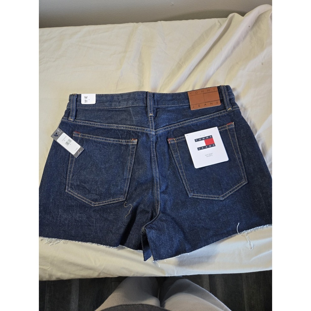 Tommy Hilfiger Womens High Rise‎ Denim Shorts Dark Wash Button Fly NWT 31 - Picture 9 of 10